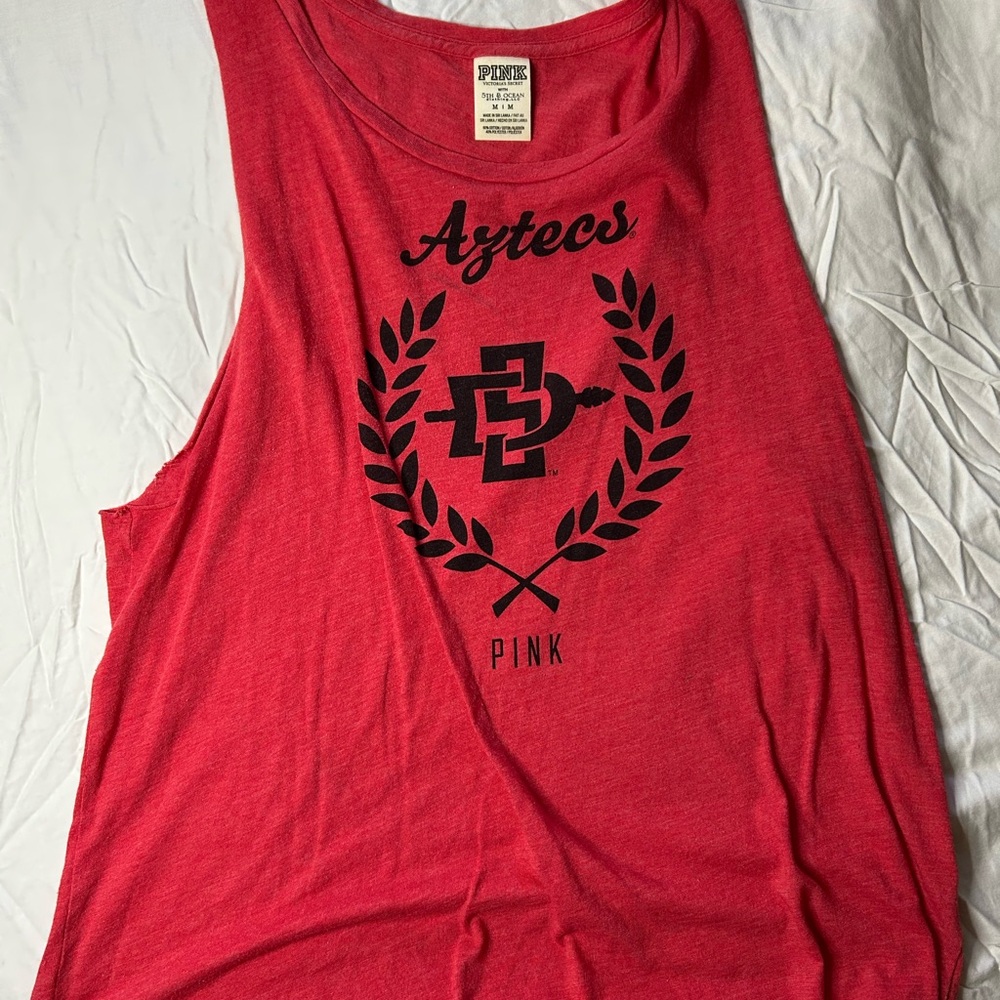 PINK Victoria's Secret Red Aztecs Graphic Tank